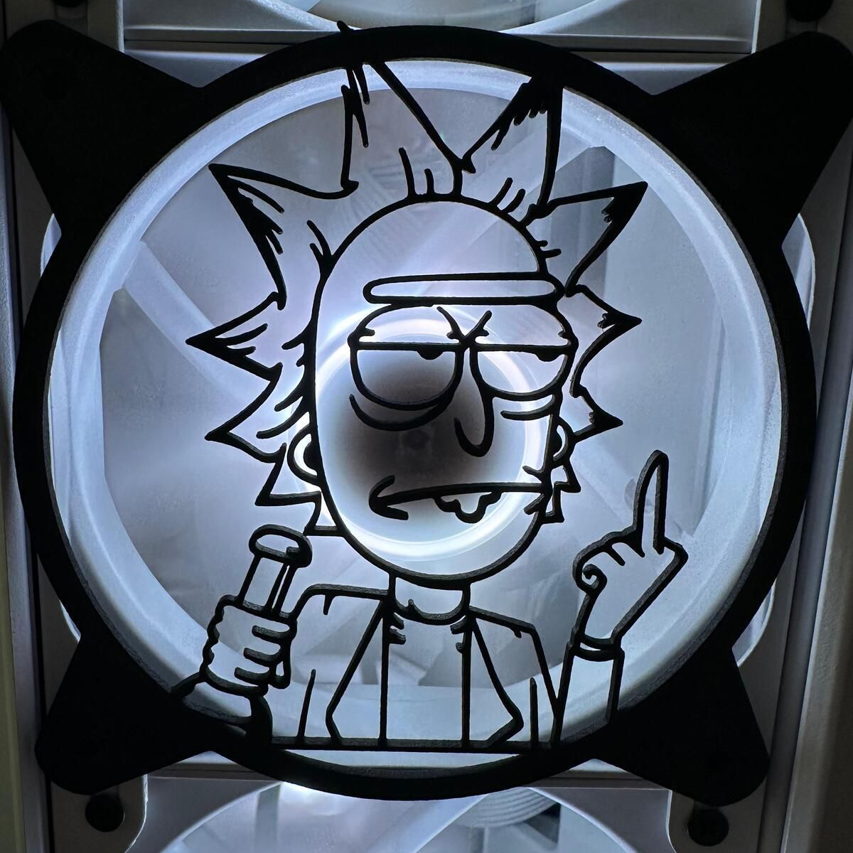 Rick Sanchez Orta Parmak 120mm - 140mm Uyumlu Masaüstü Bilgisayar Fan Kapağı
