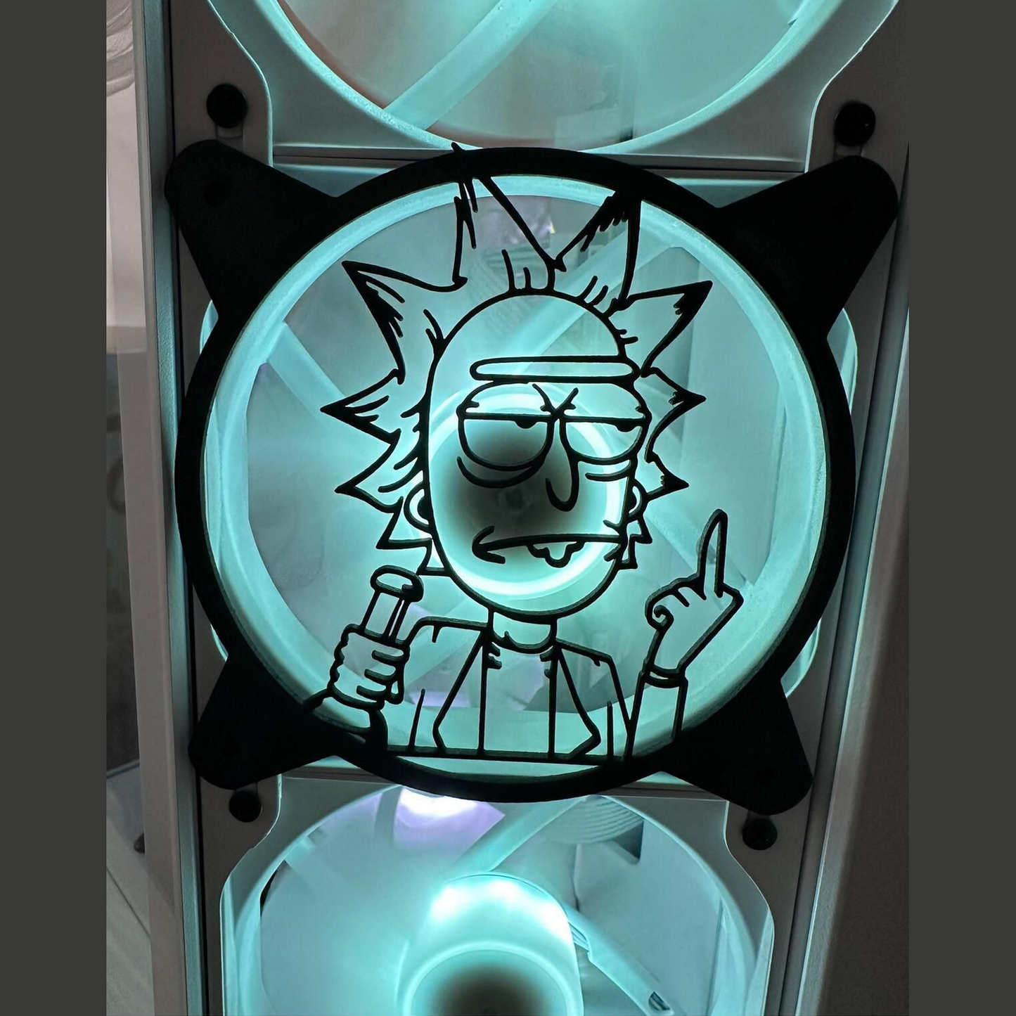 Rick Sanchez Orta Parmak 120mm - 140mm Uyumlu Masaüstü Bilgisayar Fan Kapağı
