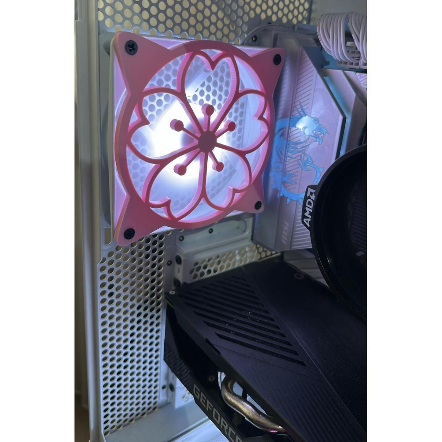 Sakura Çiçeği 120mm - 140mm Uyumlu Masaüstü Bilgisayar Fan Kapağı (1 Adet)