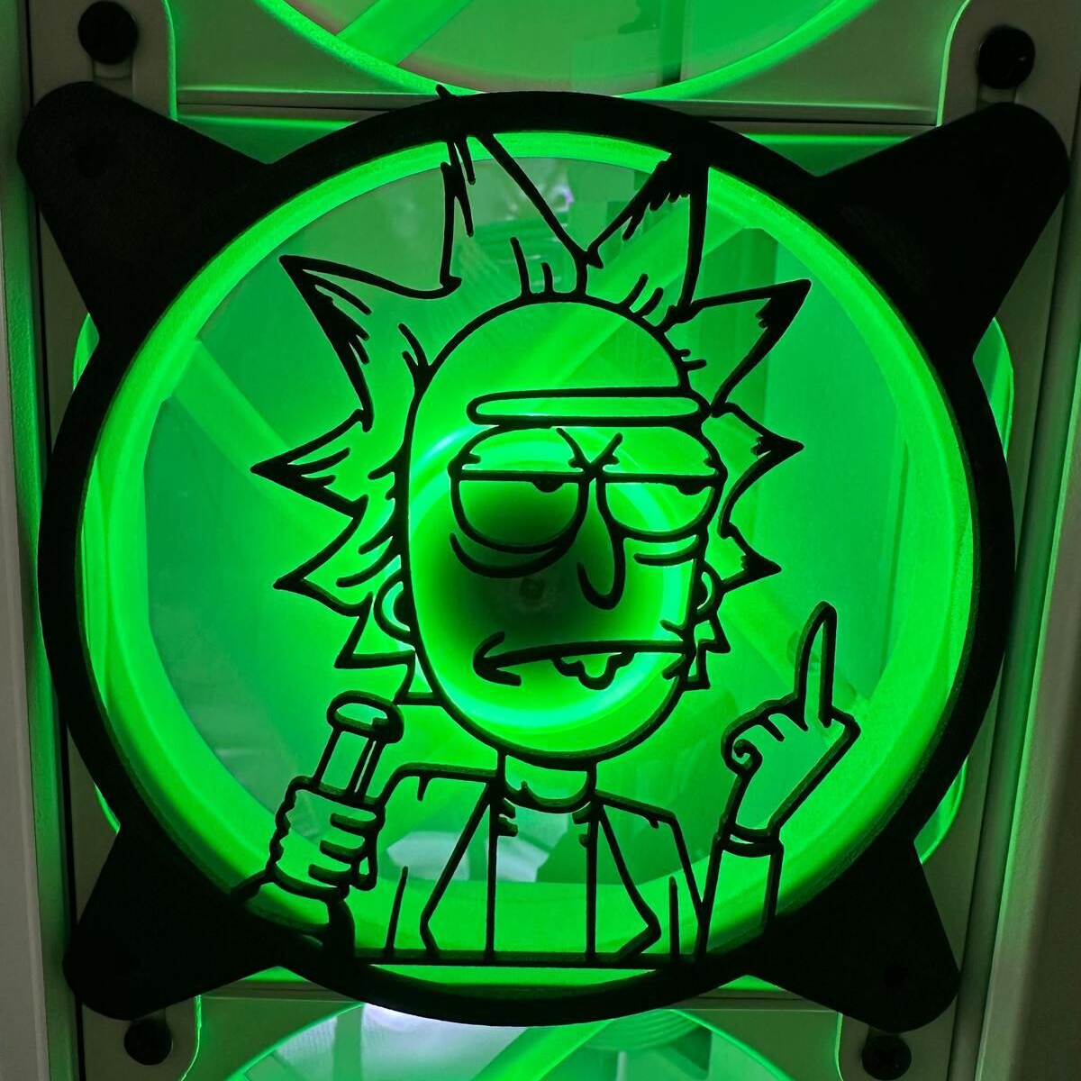 Rick Sanchez Orta Parmak 120mm - 140mm Uyumlu Masaüstü Bilgisayar Fan Kapağı
