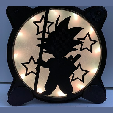 Goku Silhouette 120mm - 140mm Uyumlu Masaüstü Bilgisayar Fan Kapağı